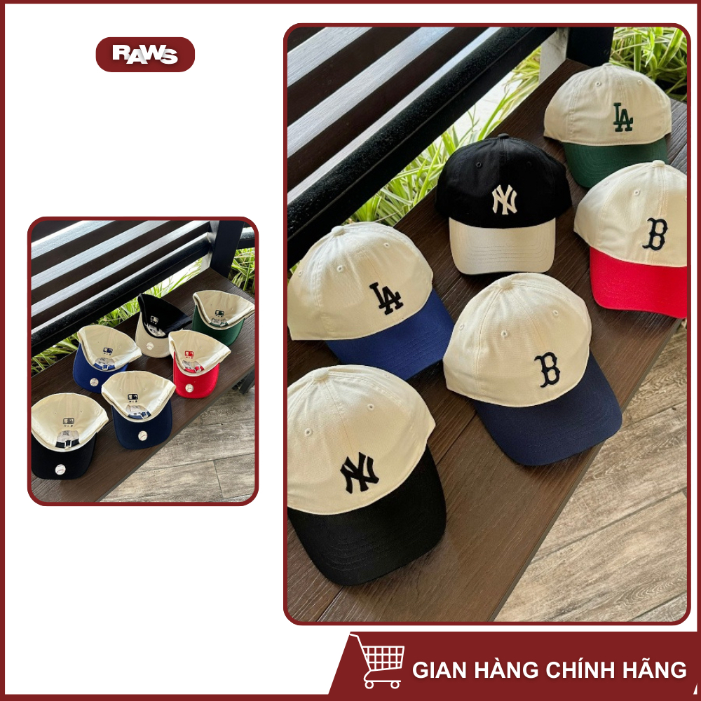 [ Raws ] Mũ MLB Phối 2 Tone Logo Thêu Nhiều Mẫu