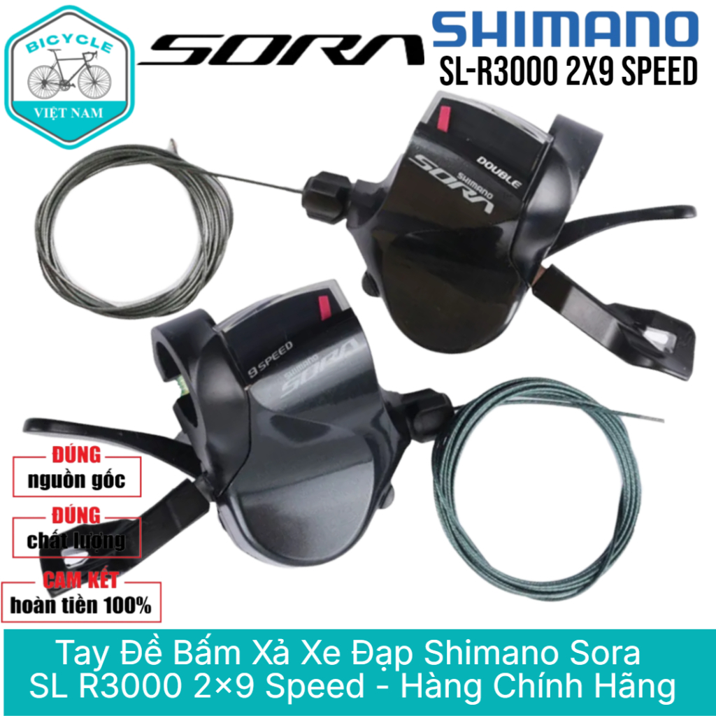 Tay Đề Bấm Xả Xe Đạp Shimano Sora SL R3000 – 2x9 Speed, Hàng Chính Hãng