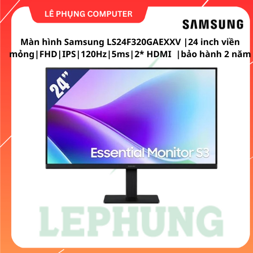 Màn hình Samsung LS24F320GAEXXV |24 inch viền mỏng | FHD | IPS | 120Hz| 5ms| 2* HDMI  | bảo hành 2 n