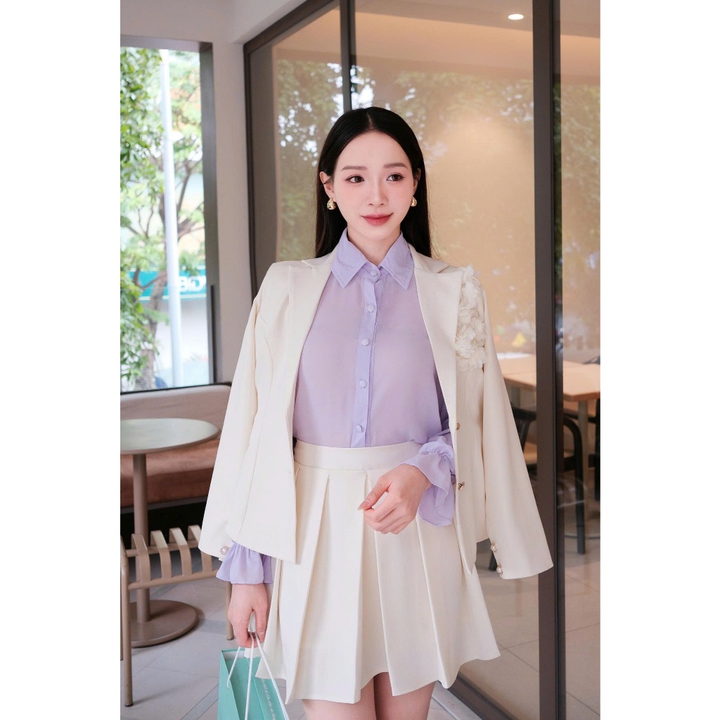 𝐀𝐃𝐄𝐋𝐈𝐍𝐄 𝐇𝐎𝐔𝐒𝐄-SET RIBBED TEAK TK112+45 Tím