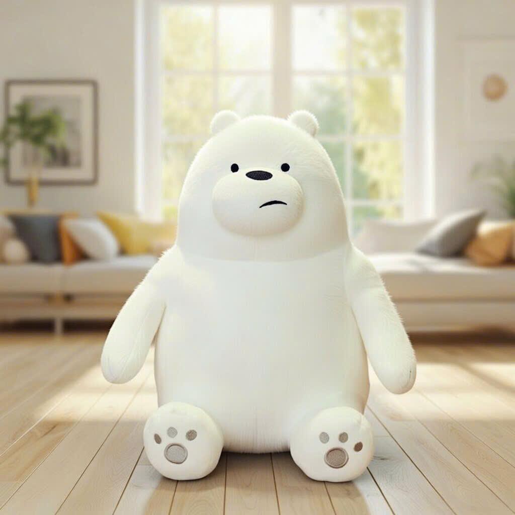 Gấu Bông Ice Bear Trong Bộ Phim Hoạt Hình We Bare Bears Siêu Đáng Yêu-Thú Nhồi Bông Nhân Vật Hoạt Hì