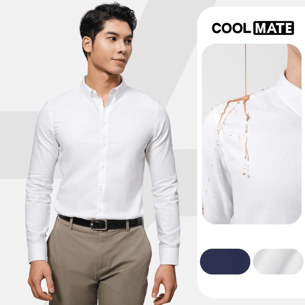 [TẶNG COMBO 2 TẤT]Áo Sơ Mi Nam Dài Tay Premium Dobby mềm mại chống nhăn, Áo đi làm đi chơi dạo phố C