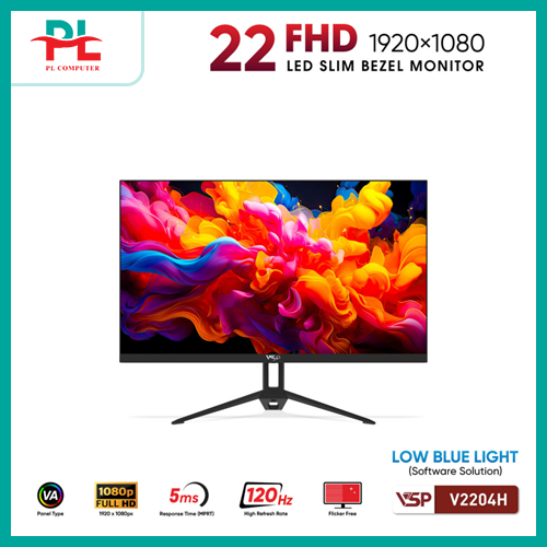MÀN HÌNH PHẲNG VSP V2204H - 120HZ - ĐEN - Hàng Chính Hãng Vsp