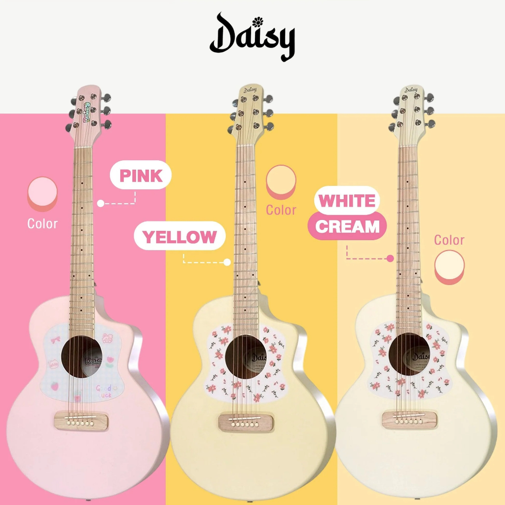 Đàn Guitar Acoustic Daisy D-100 - White Cream - Liri Music
