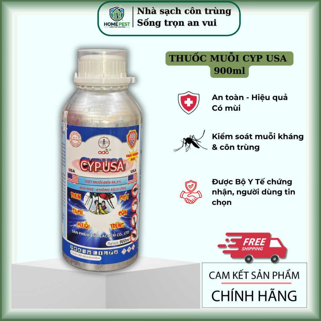 Thuốc diệt côn trùng CYP USA 100ec, thuốc muỗi cypermethrin 900ml