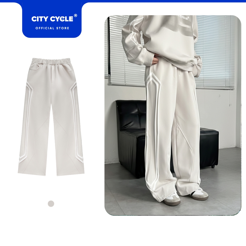 Quần ống rộng unisex dài nỉ suông Local Brand Chính Hãng City Cycle Quần dài Lazepa