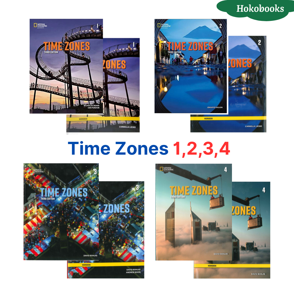 Sách - Time Zones 3rd - Combo 2 cuốn level 1,2,3,4 (KHONG CO CODE) - Bản in laser tặng file nghe