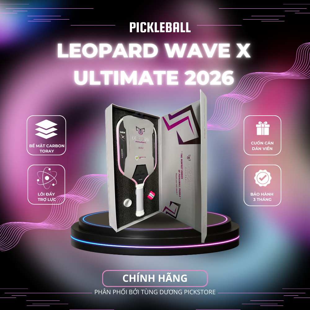 Vợt Pickleball LEOPARD WaveX Pro Ultimate  – Carbon Toray T700 Chính Hãng | Tùng Dương PickStore