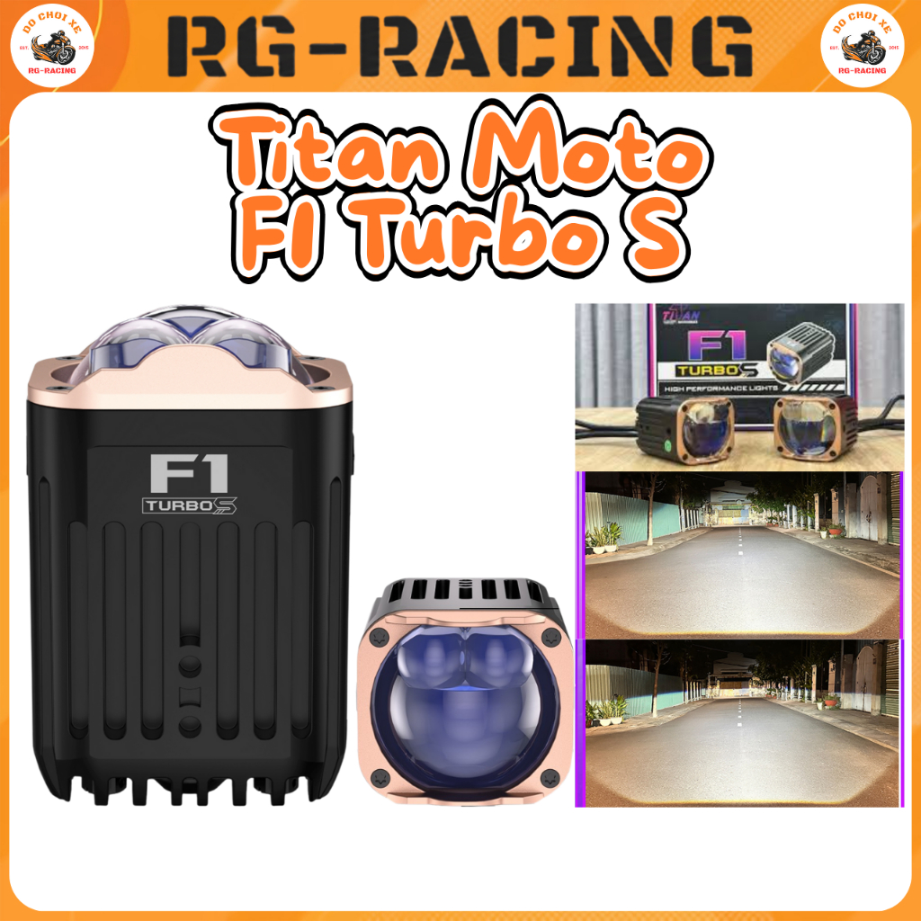 Đèn Trợ Sáng Titan Moto F1 Turbo S Trợ Pha Kép 67W Cos 42W Giả Lập Laser