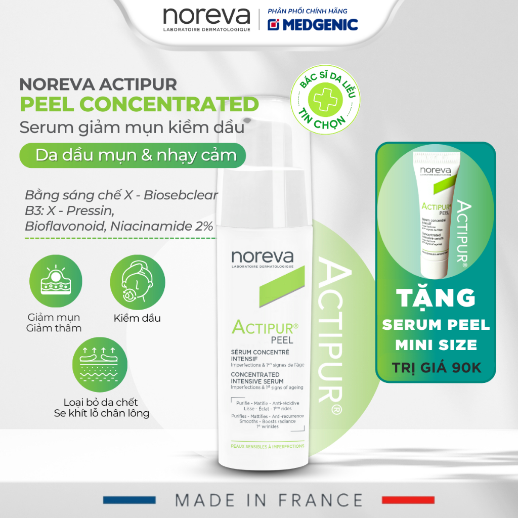 SERUM NGỪA MỤN & TRẺ HÓA CHUYÊN SÂU NOREVA ACTIPUR PEEL CONCENTRATED SERUM 30ML