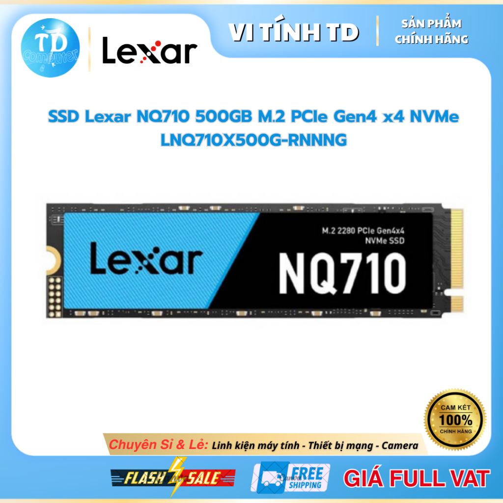 SSD 500GB hiệu Lexar NQ710 M2 NVMe PCIe Gen4x4 - Hàng chính hãng