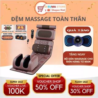 Nệm Massage Toàn Thân Kèm Đệm Massage Chân MISUMA N23 3D 12 Điểm, Thảm Ghế Mát Xa Rung, Làm Ấm, Dụng Cụ Phục Hồi Sức K
