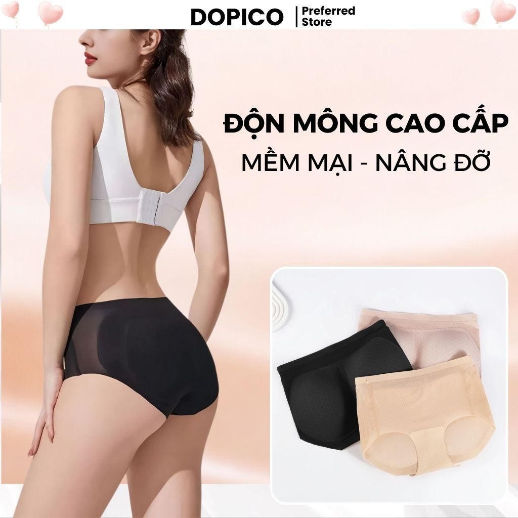[TẶNG QUÀ]  Quần Lót Độn Mông Su Gân Đệm Vừa 0.5cm, Quần Chip Nâng Mông Tự Nhiên DOPICO N2055