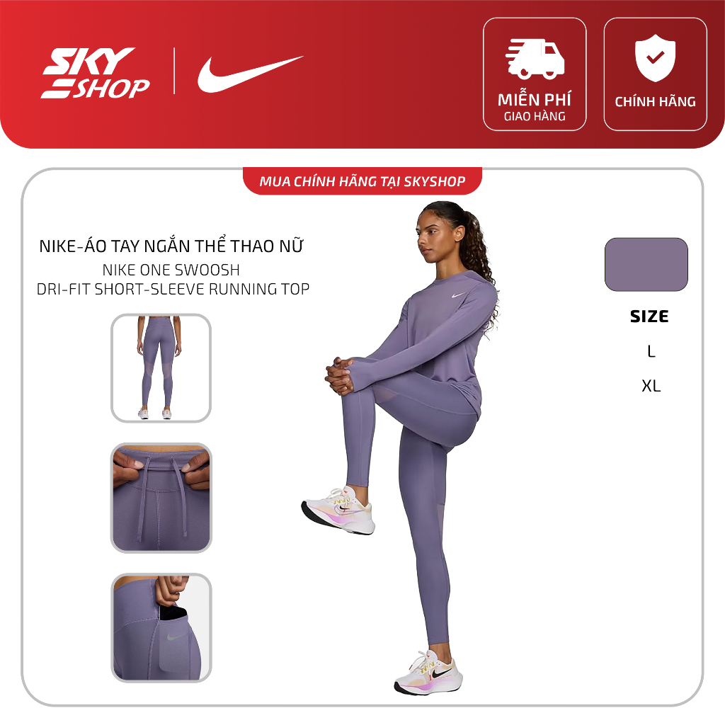 NIKE- Quần Dài Thể Thao Nữ Nike Epic Fast Women's Mid-Rise Running Leggings tím chính hãng Skyshop