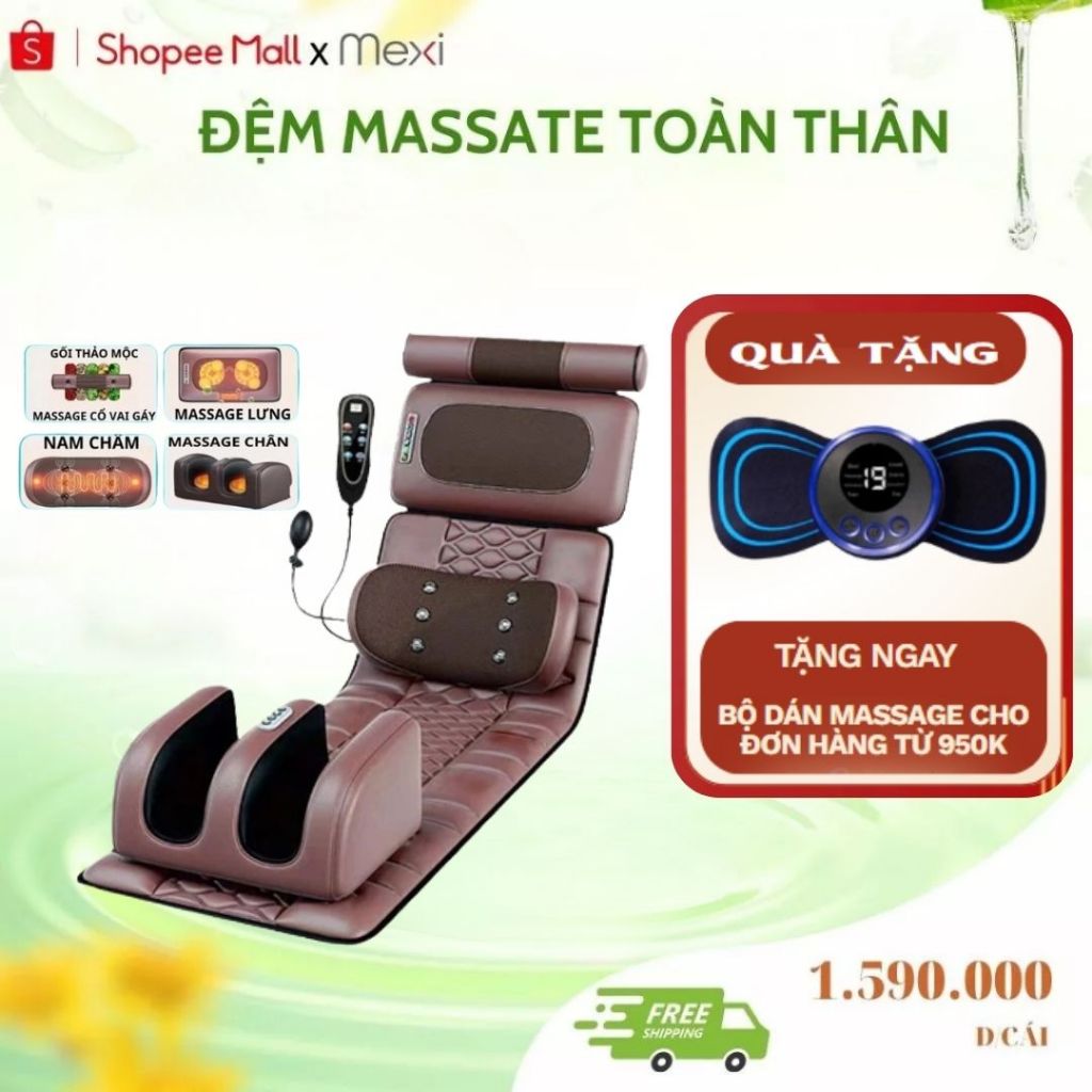 Đệm Massage Toàn Thân Mexi Z120 Pro Có Hồng Ngoại, 10 Đầu Rung, Có Bi Xoay Lưng, Thư Giãn Vai Gáy Lưng Eo
