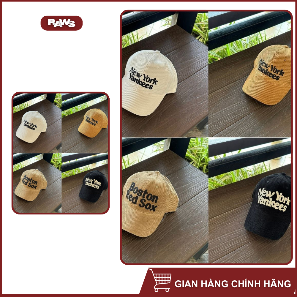 [ Raws ] Mũ MLB Nhung Chữ Thêu Nhiều Màu