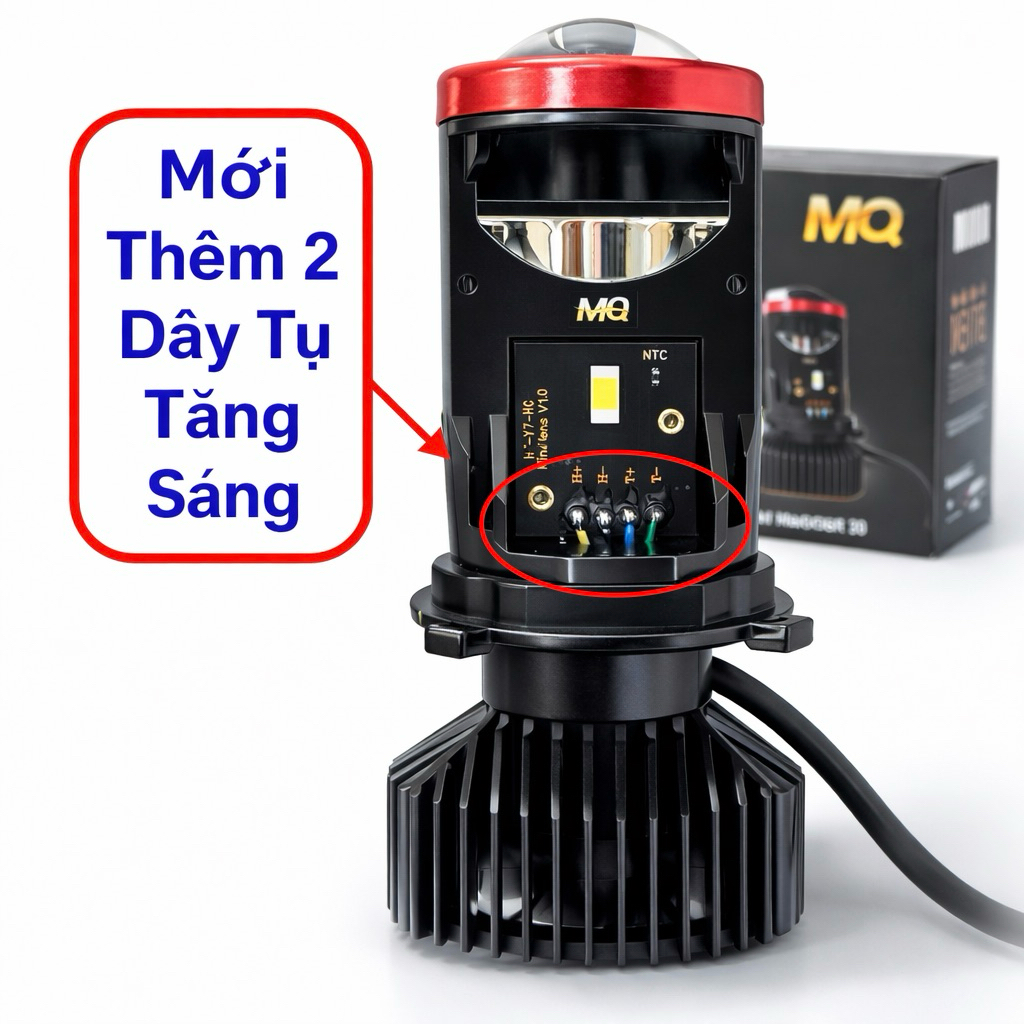 Đèn Pha Led Bi Cầu T9 Pro mQ - LED H4 ( Ko Lắp Điện Máy ) Cho Xe Máy R02