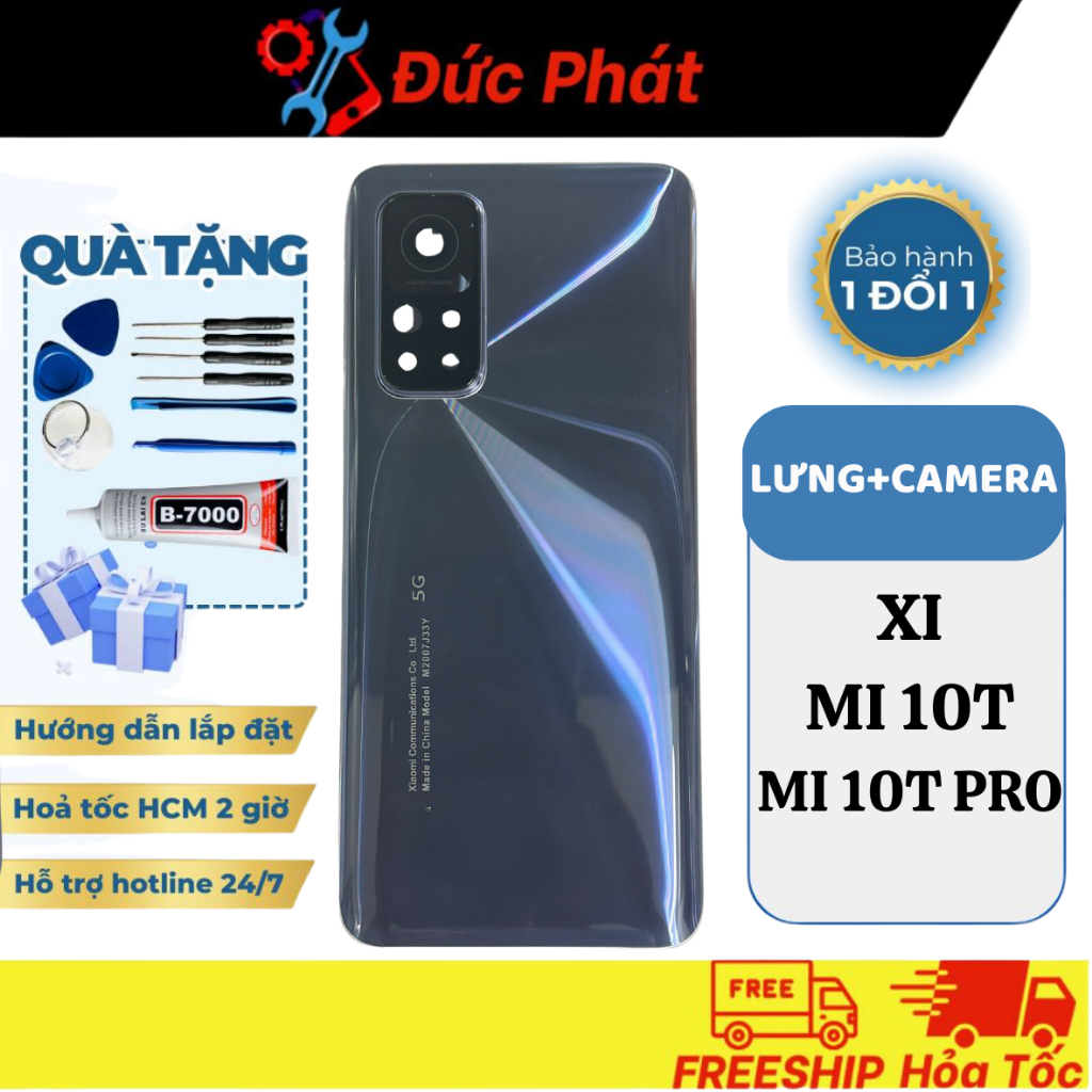 Lưng+Camera Xi Mi 10T/ Mi 10T Pro (Tặng keo dán và bộ sửa)
