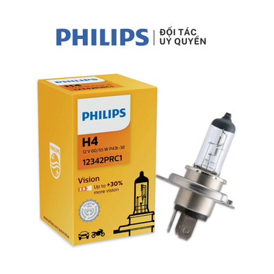 Bóng đèn Philips Halogen H4 12V 60/55W xe máy Honda Wave RSX 110, Future 125, Winner 150 mã 12342PRC1