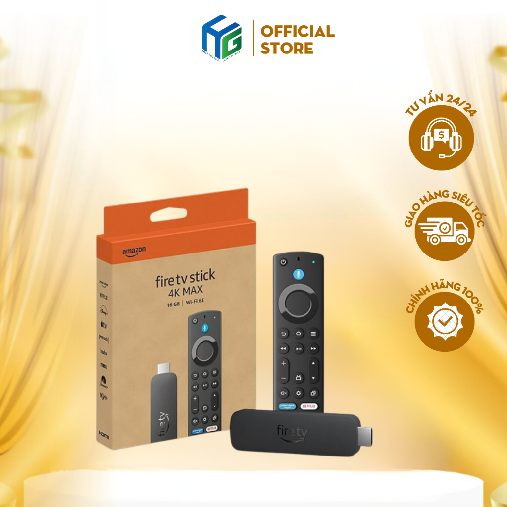 [HOẢ TỐC] Thiết Bị Amazon Fire TV Stick 4K Max Hỗ Trợ Wifi 6E - Hàng Chính Hãng - BH 1 Năm