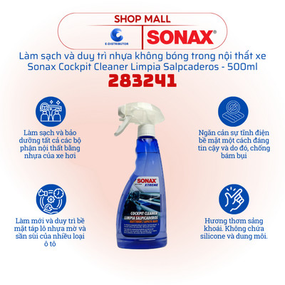 [HỎA TỐC] Làm sạch và duy trì nhựa không bóng trong nội thất ô tô Sonax 283241 - Dung tích 500ml