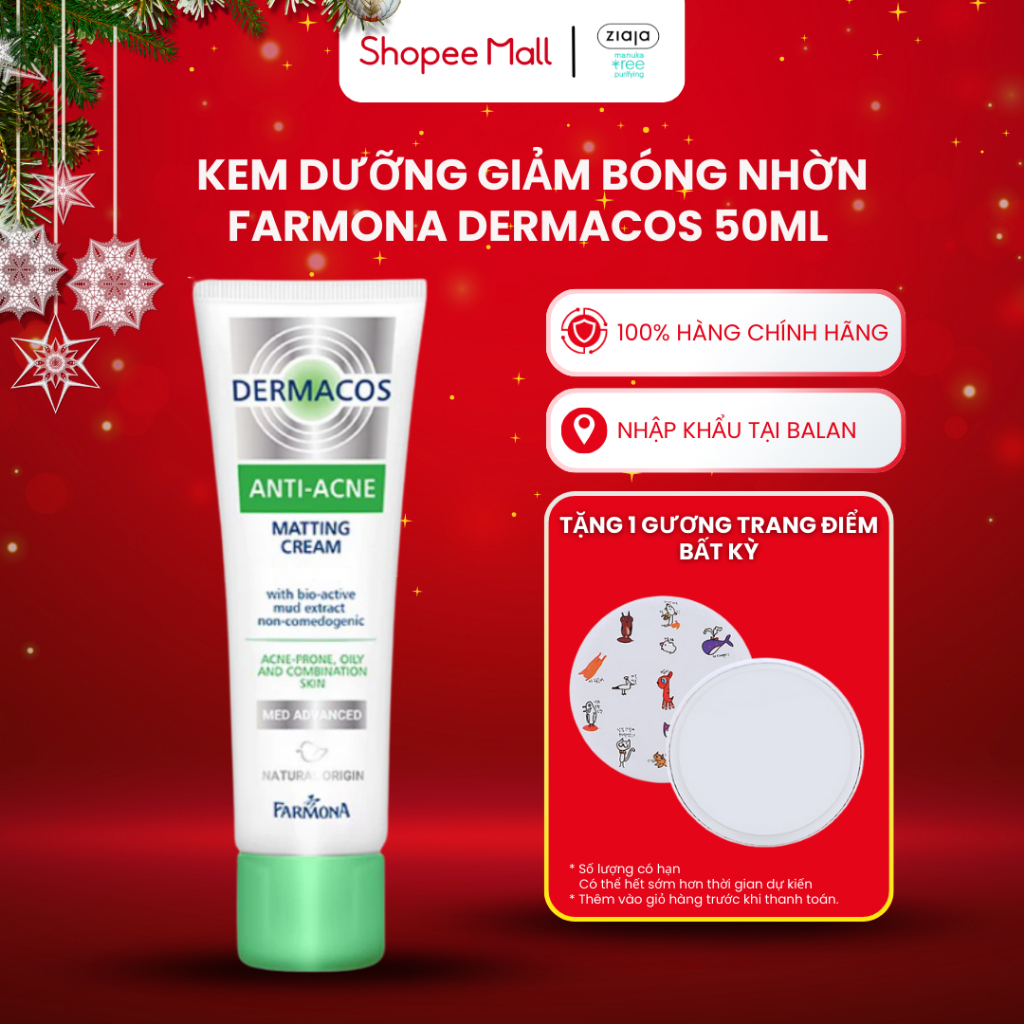 Kem Dưỡng Giảm Bóng Nhờn Farmona Dermacos Anti-Acne Matting Bioactive Mud  Extract Non-comedogenic 5