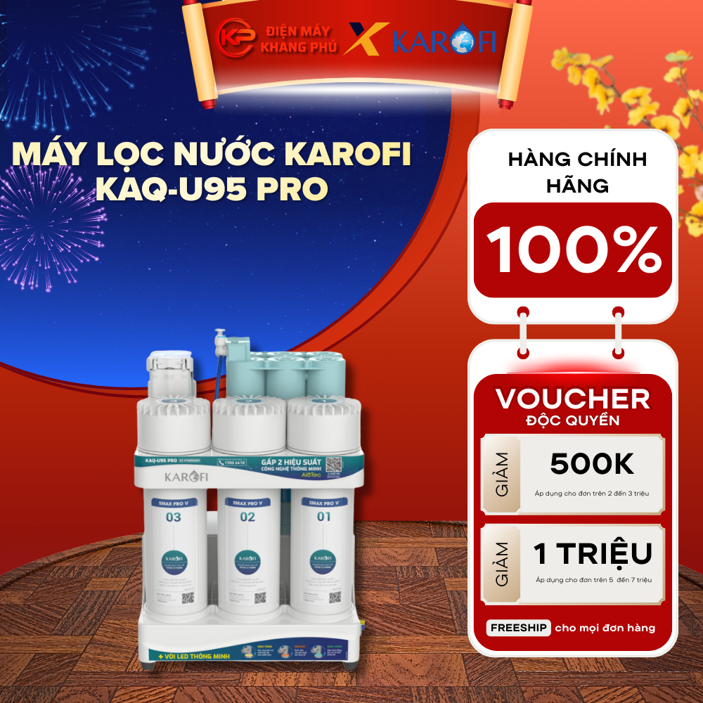 Máy lọc nước Ro Karofi KAQ-U95 Pro