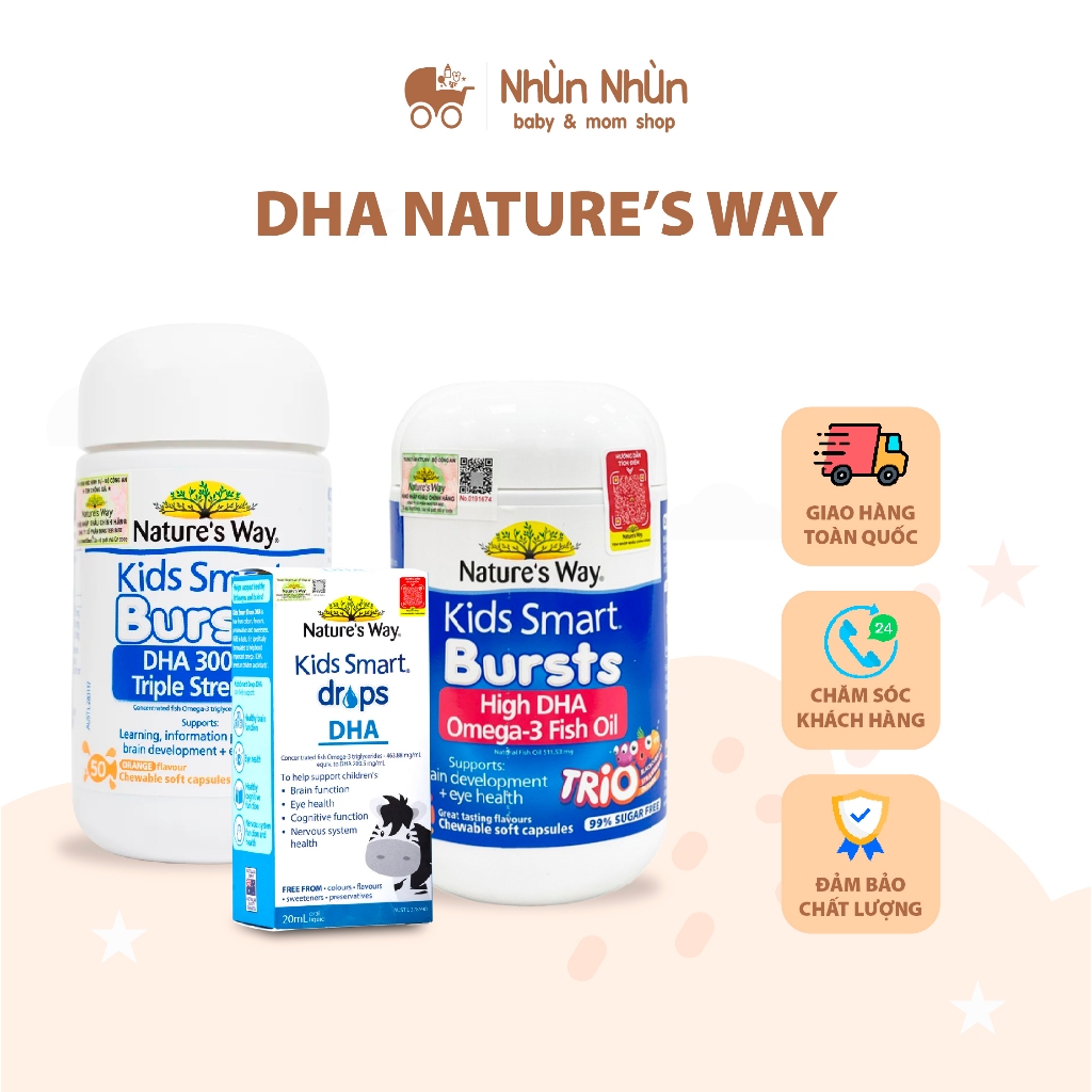 (Nhùn Nhùn) DHA Nature's Way - Hỗ Trợ Não Bộ Phát Triển Toàn Diện Và Tăng Cường Thị Lực, Tăng Khả Năng Tập Trung