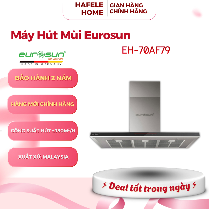 Máy Hút Mùi Eurosun EH-70AF79 – Kiểu T-Shape Tornado Sang Trọng -  Công Suất 980 m³/h - EEH