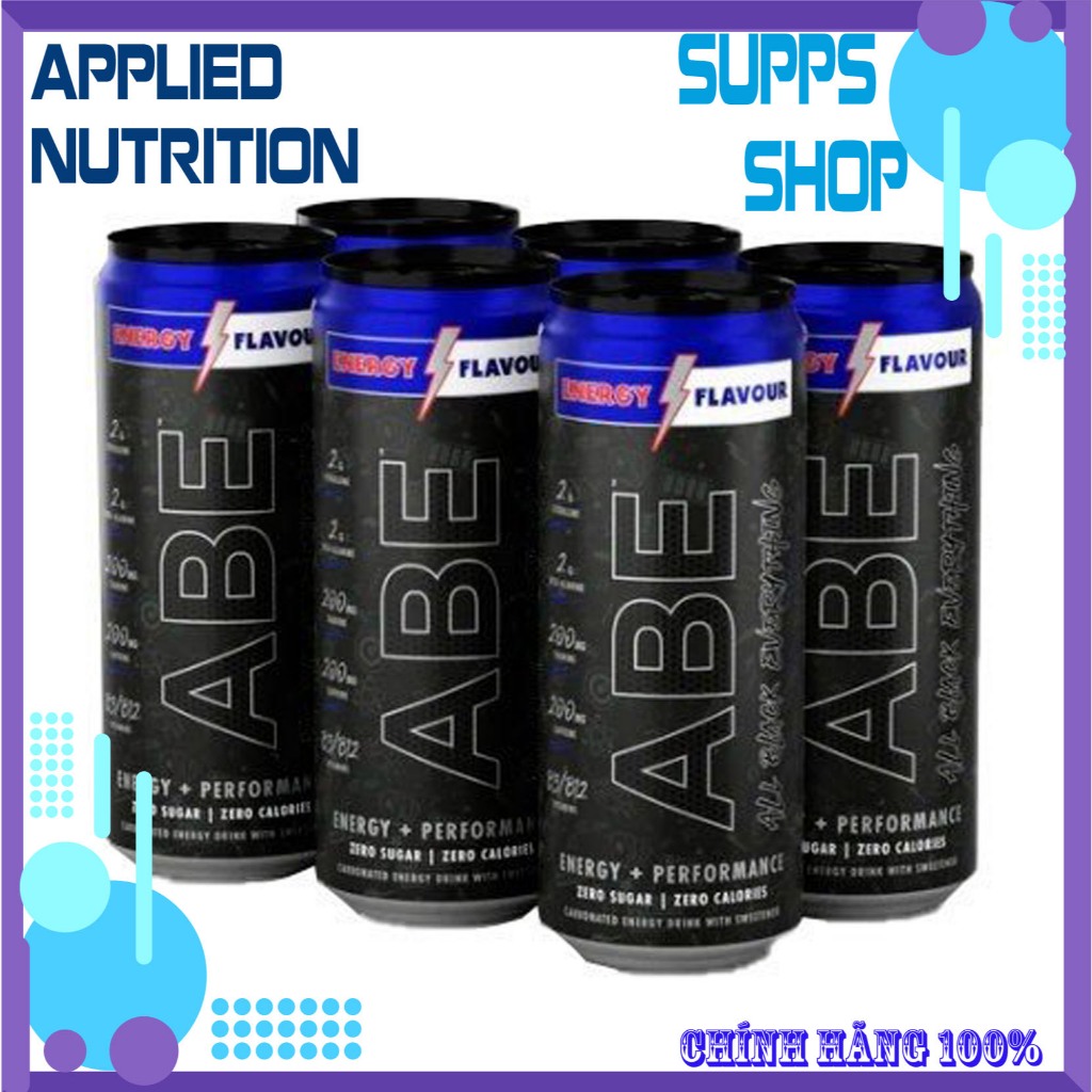 Combo 24 Lon Nước Uống Năng Lượng ABE Applied Nutrition 330ml Vị Energy (Bò húc)