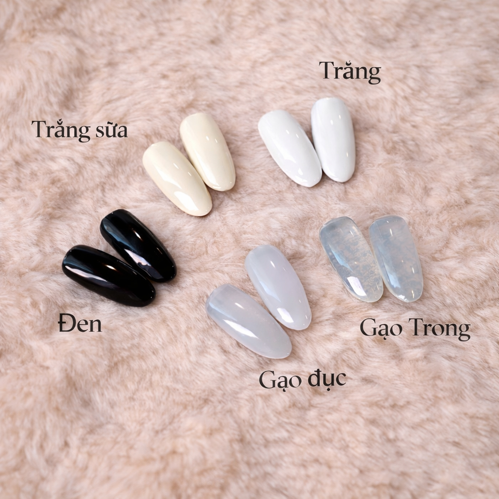 Sơn Gel CANDY Đen Trắng, Trắng sữa, Thạch gạo ( Màu Hot )