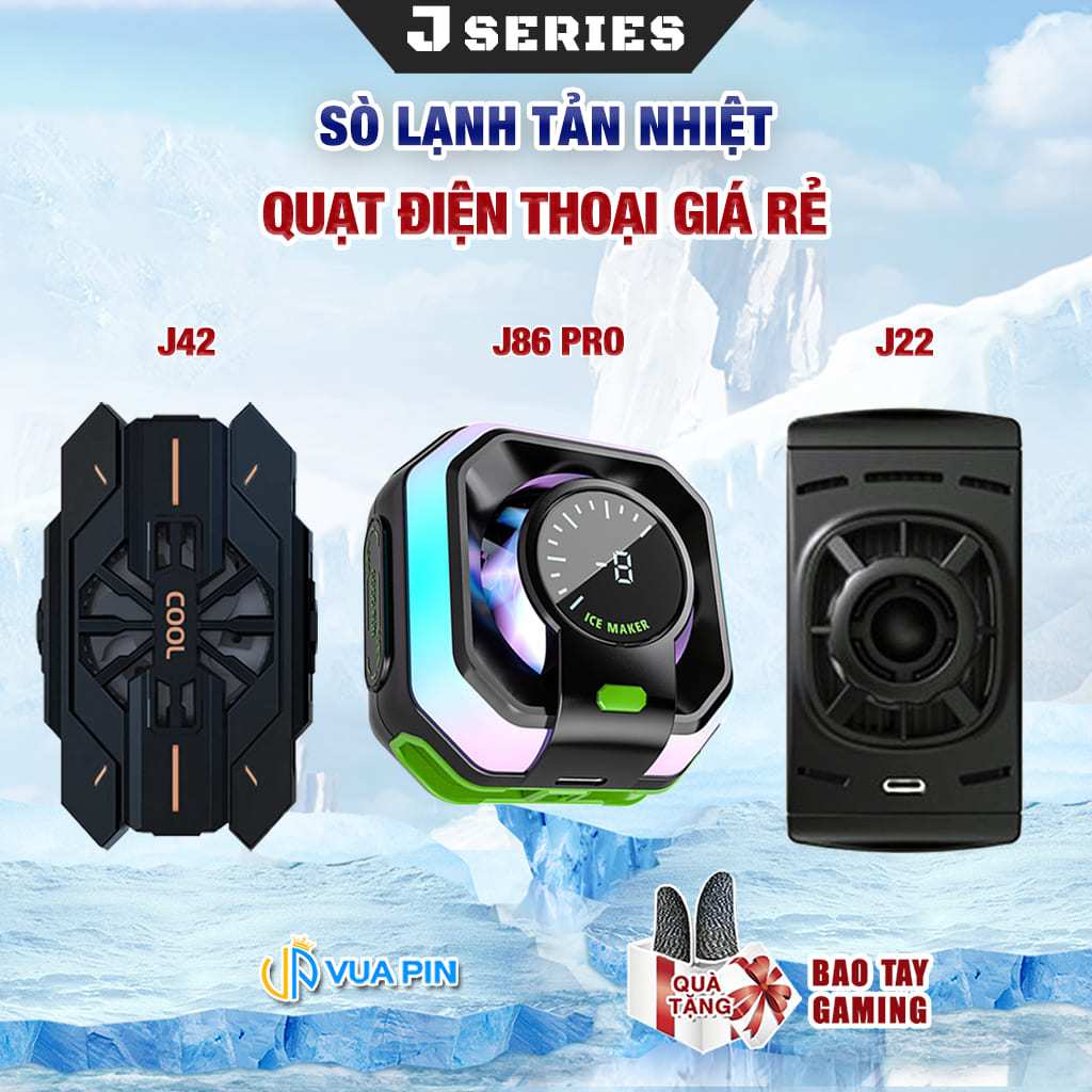 Tản nhiệt điện thoại sò lạnh J42 / J22 / J86 Pro AI Led RGB Gaming thế hệ mới đóng băng full mặt