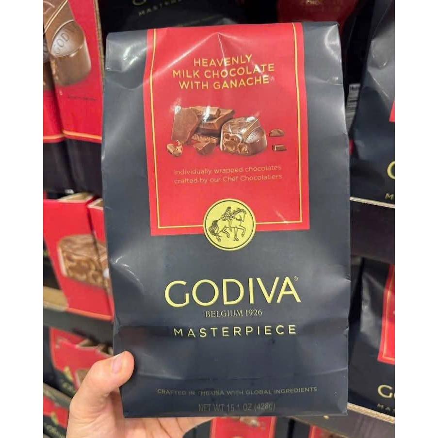 [DATE 05/2026] HÀNG MỸ Socola Godiva Masterpiece Belgium Milk Chocolate with Garnache gói 428gr