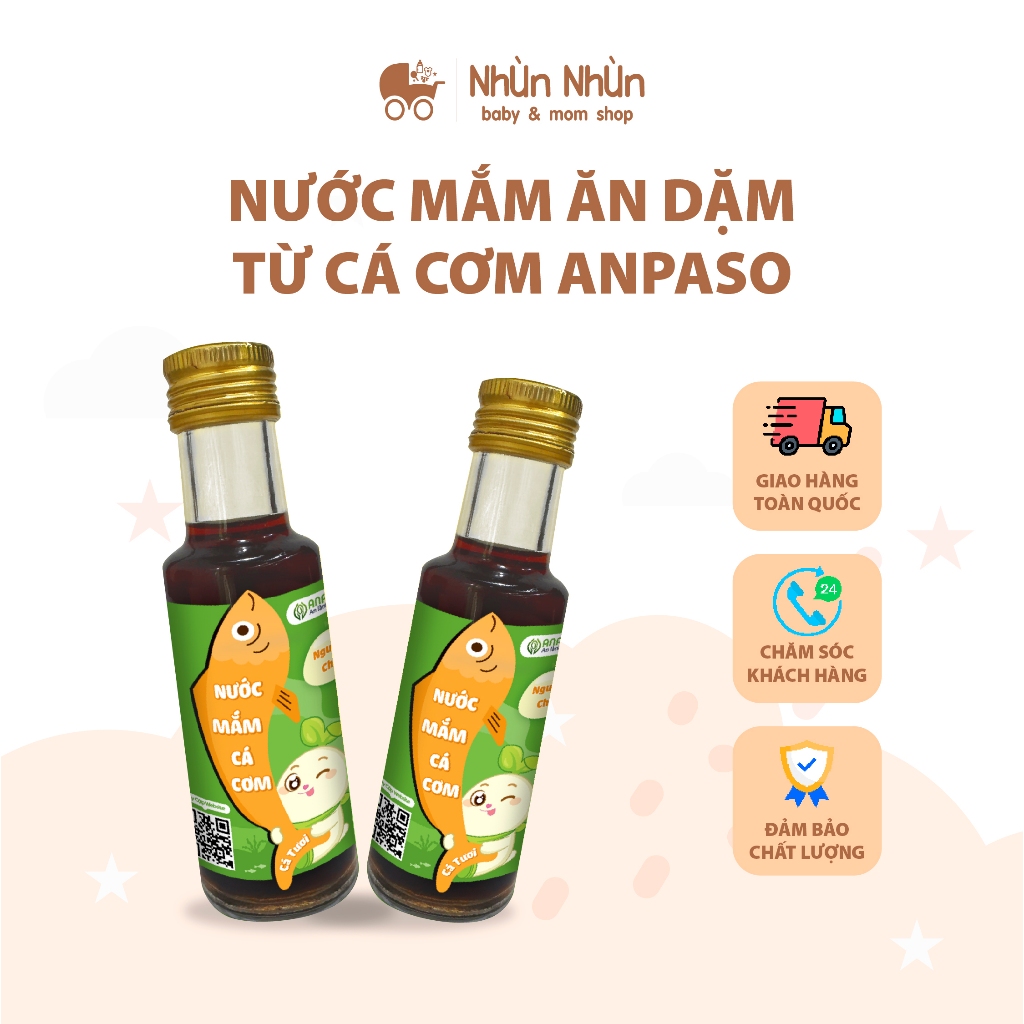 ( Nhùn Nhùn ) Nước Mắm Cá Cơm Ăn Dặm Cho Bé Anpaso Chai 120ml Dành Cho Bé Trên 1 Tuổi