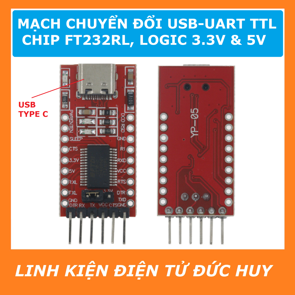 MODULE CHUYỂN ĐỔI UART TTL FTDI  CHIP FT232RL 3.3V, 5V