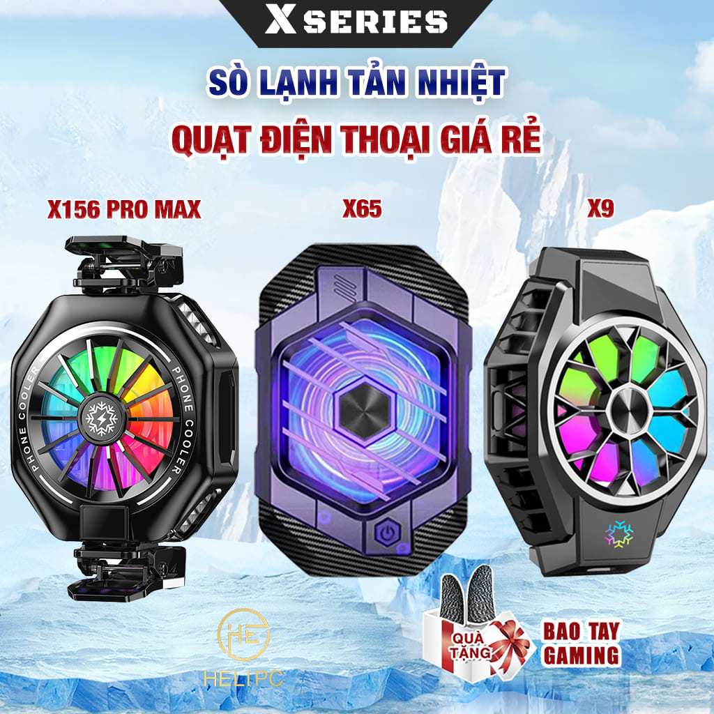 Sò lạnh tản nhiệt điện thoại X12 Plus / X9 / X65 / X156 Pro Max / X122 SE Pro Led RGB giảm nhiệt nha