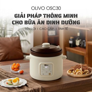 Nồi Nấu Chậm Olivo OSC30 3L – Lòng Gốm Tráng Men - 9 Chế Độ, Bảng Điều Khiển Điện Tử - Kho, Hầm, Tiềm, Nấu Cháo