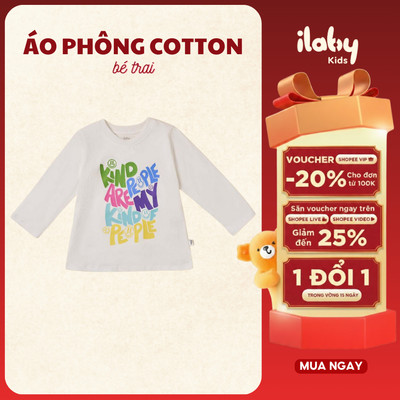 Áo thun dài tay cho bé ILABY chất liệu cotton co giãn 4 chiều thoáng mát thấm hút mồ hôi [3359]