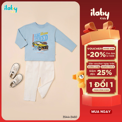 [KOL LIVE] Áo phông dài tay cho bé trai ILABY Road Speed chất liệu thun cotton thoáng mát co giãn 4 chiều [3544]
