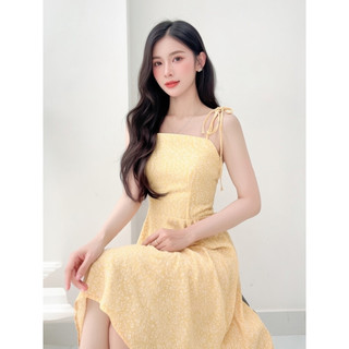 [HỎA TỐC HCM] Đầm bi 2 dây cột nơ (Bi nhỏ y hình)