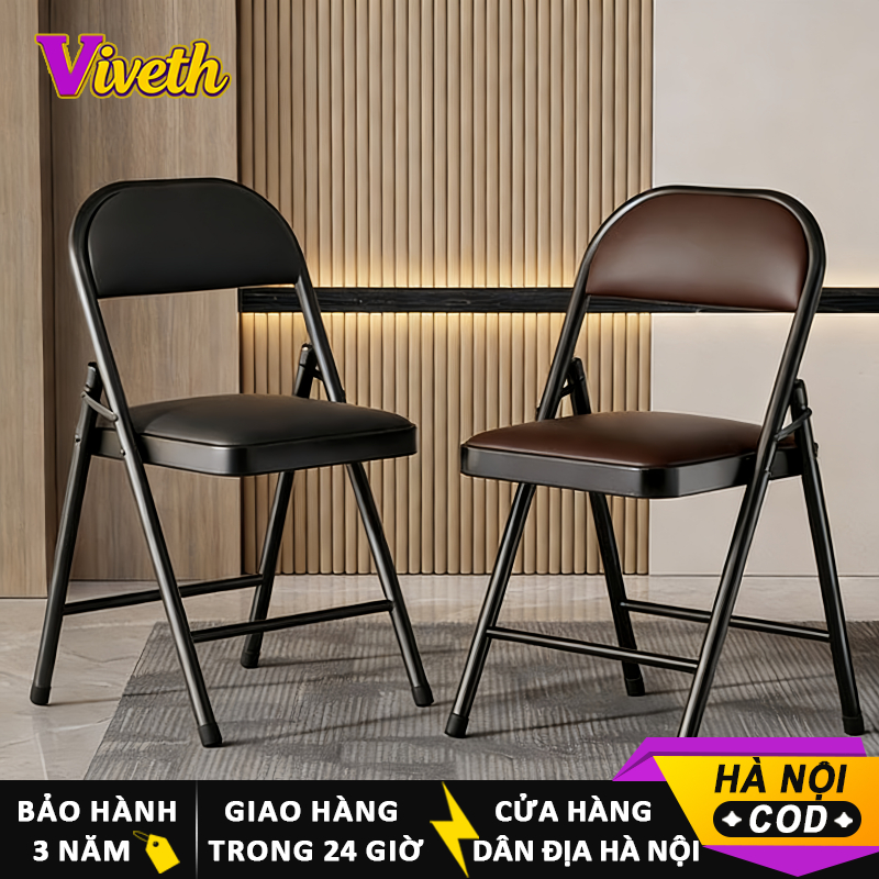【Hà Nội giao nhanh】Ghế Gấp Gọn Văn Phòng Tựa Lưng Bọc Da Mềm Êm Ái Tiết Kiệm Không Gian Dùng Cho Làm Việc