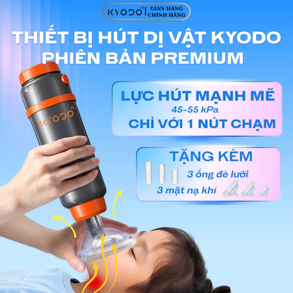 Máy Hút Dị Vật KYODO Premium , Sơ Cứu Chống Nghẹn Hóc Cho Trẻ Em Và Người Lớn , Phiên Bản Cao Cấp