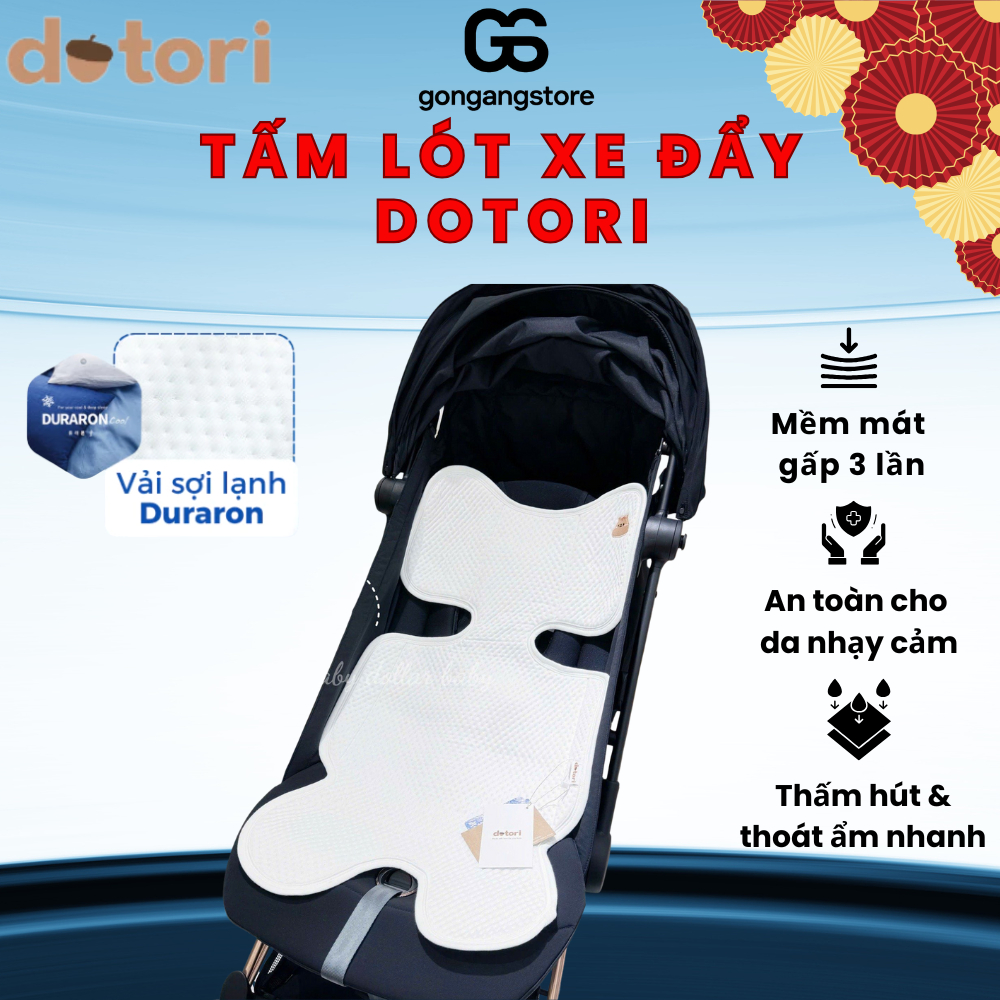 Tấm Lót Xe Đẩy Trẻ Em Dotori Cao Cấp – Đệm Lót Thoáng Khí Chống Bí Nóng – Phù Hợp Xe Đẩy, Xe Nôi, Gh