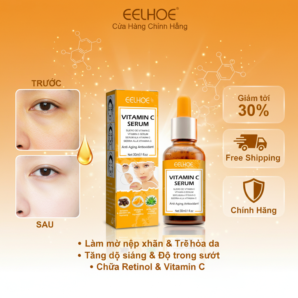 [SẴN HÀNG] Serum Retinol EELHOE Giảm Nếp Nhăn Căng Bóng Da Trẻ Hóa 30ml