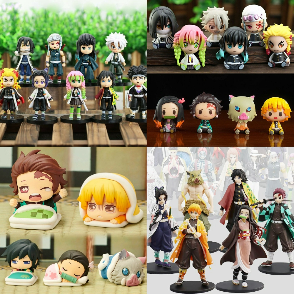 (LT.kimetsu) Mô hình tượng figure KIMETSU NO YAIBA THANH GƯƠM DIỆT QUỶ MẪU NGỒI anime chibi trưng bà