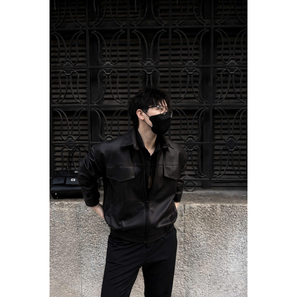 Jacket Leather Nâu Đỏ PINGUYEN