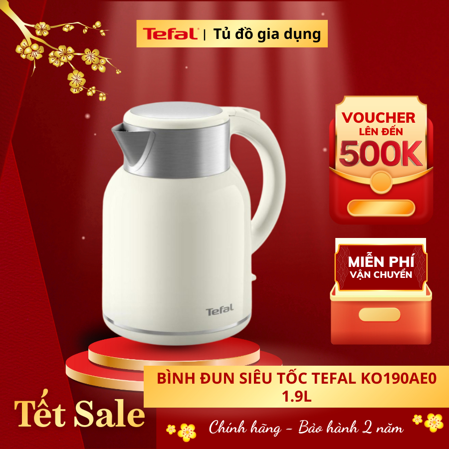 Bình Đun Siêu Tốc Tefal KO190AE0 1.9L | Gỉ chống sét - Chính hãng | Bảo hành 2 năm