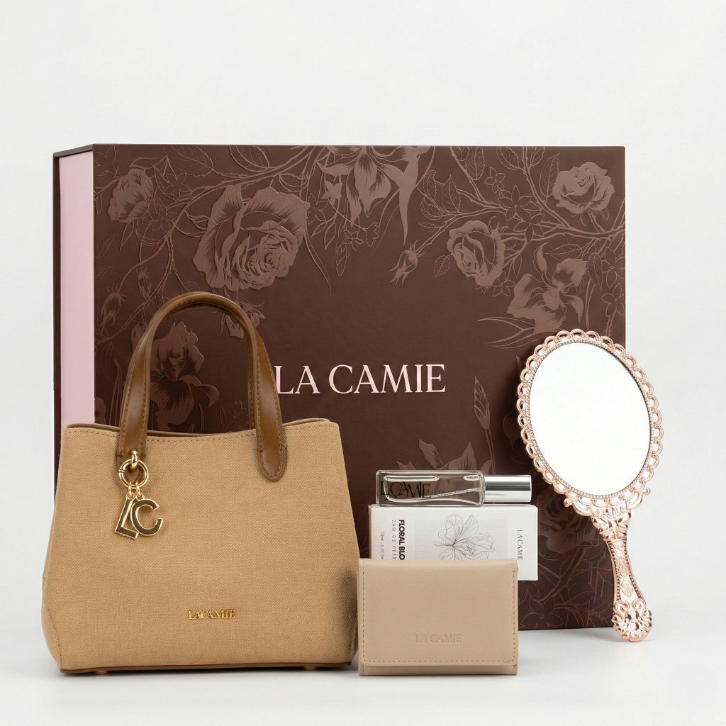 Set quà tặng túi xách 8/3 "Nhớ Nhớ" món quà trọn vẹn dành tặng phái đẹp Thương hiệu LaCamie Combo TX5A0812