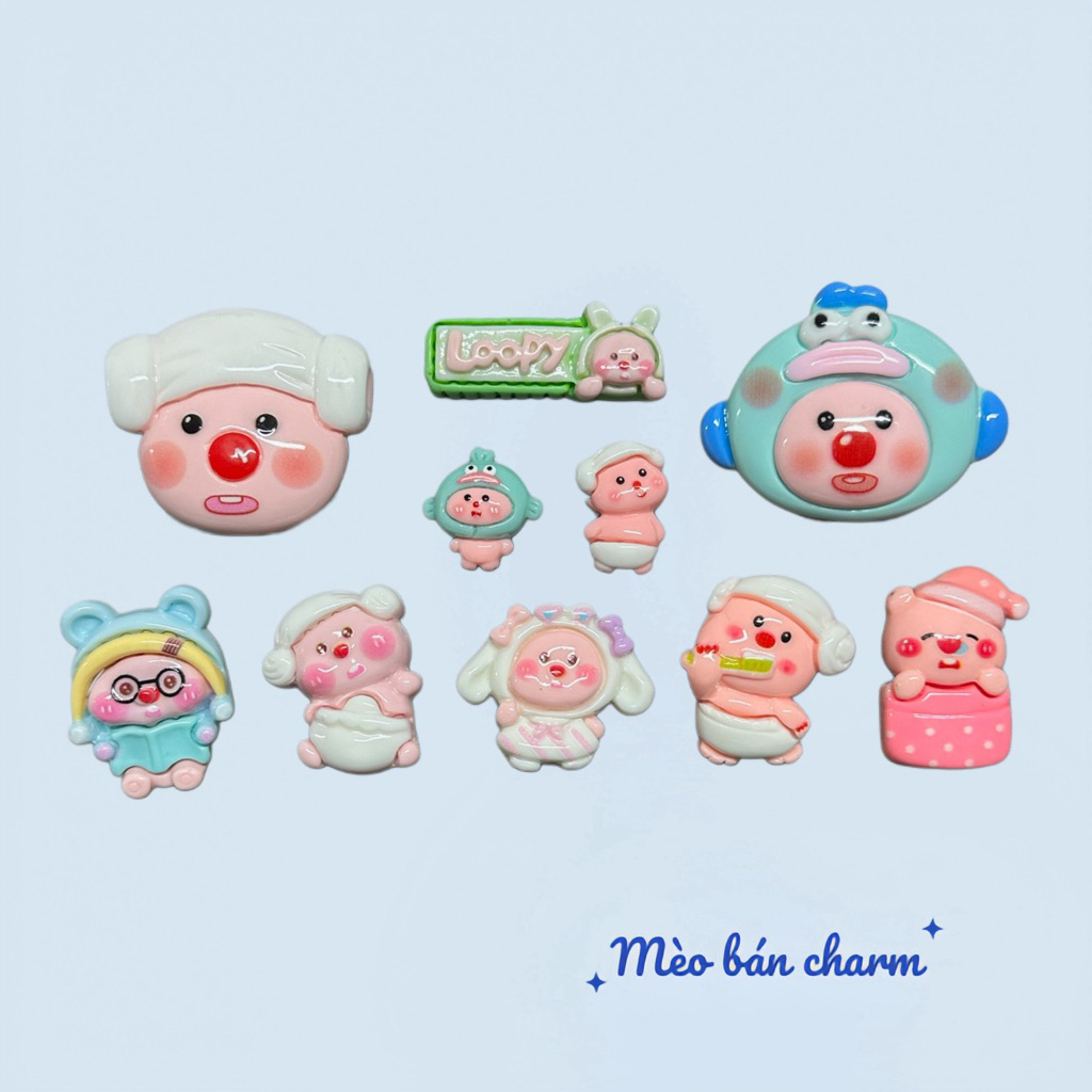 [Sẵn Ship] Set Charm Loppy Hoạt Động Tắm Gội, Ngủ M092