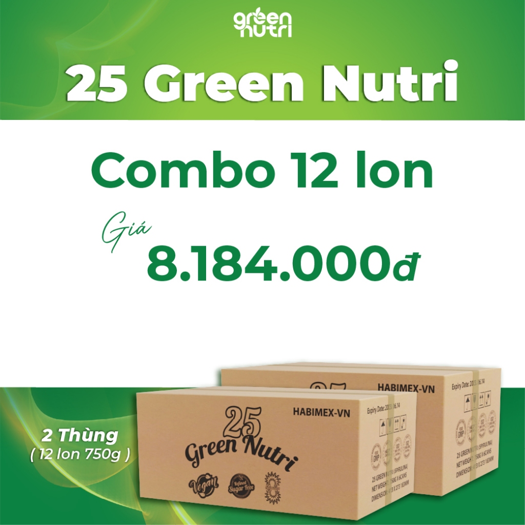 Combo 12 Lon 750gr Sữa Ngũ Cốc 25 Green Nutri